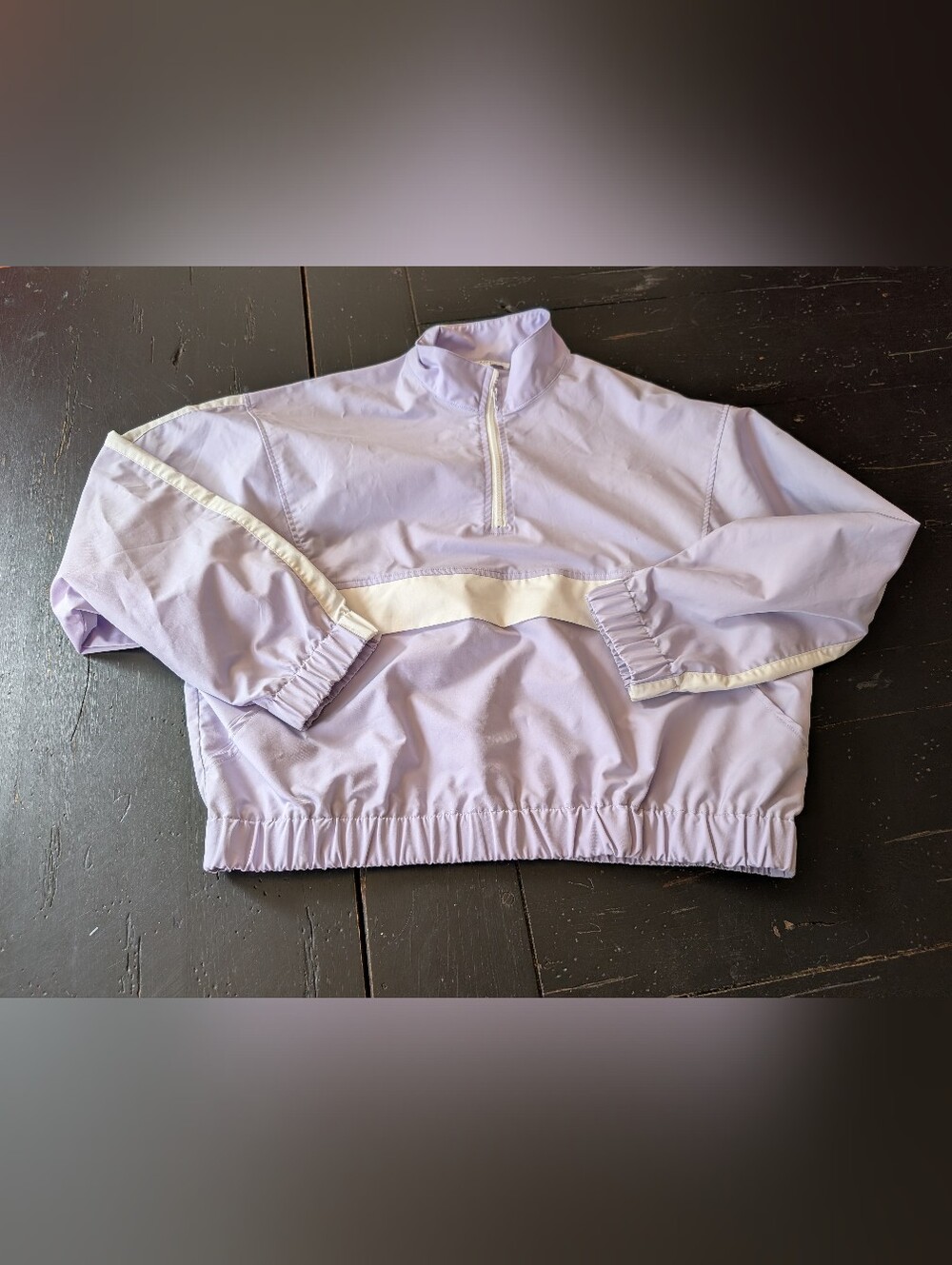 M. N. I. Los Angeles Lavender Crop Lightweight Pullover Athletic Jacket Medium